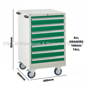 Euroslide Storage Cabinet Mobile 7 Drawers